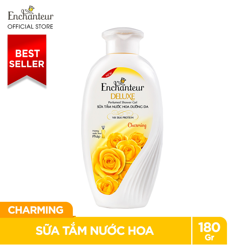 [Hộp Quà Enchanteur Charming] Dầu gội nước hoa Enchanteur Charming nồng nàn duyên dáng dưỡng tóc siêu mượt 180gr và Sữa tắm nước hoa dưỡng da Enchanteur Charming nồng nàn duyên dáng mịn màng quyến rũ 180gr