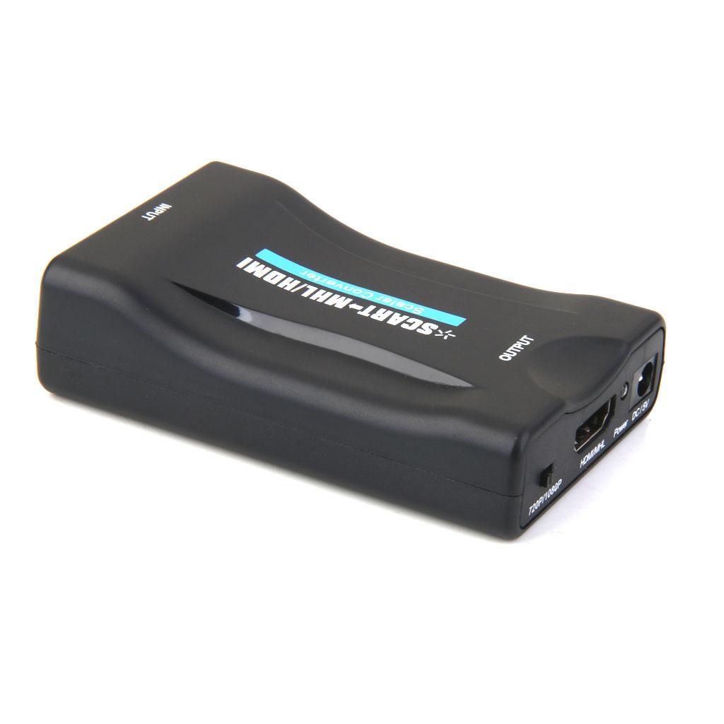 SCART to HDMI 720P 1080P 60Hz HD Video Converter Scaler Box +USB Cable