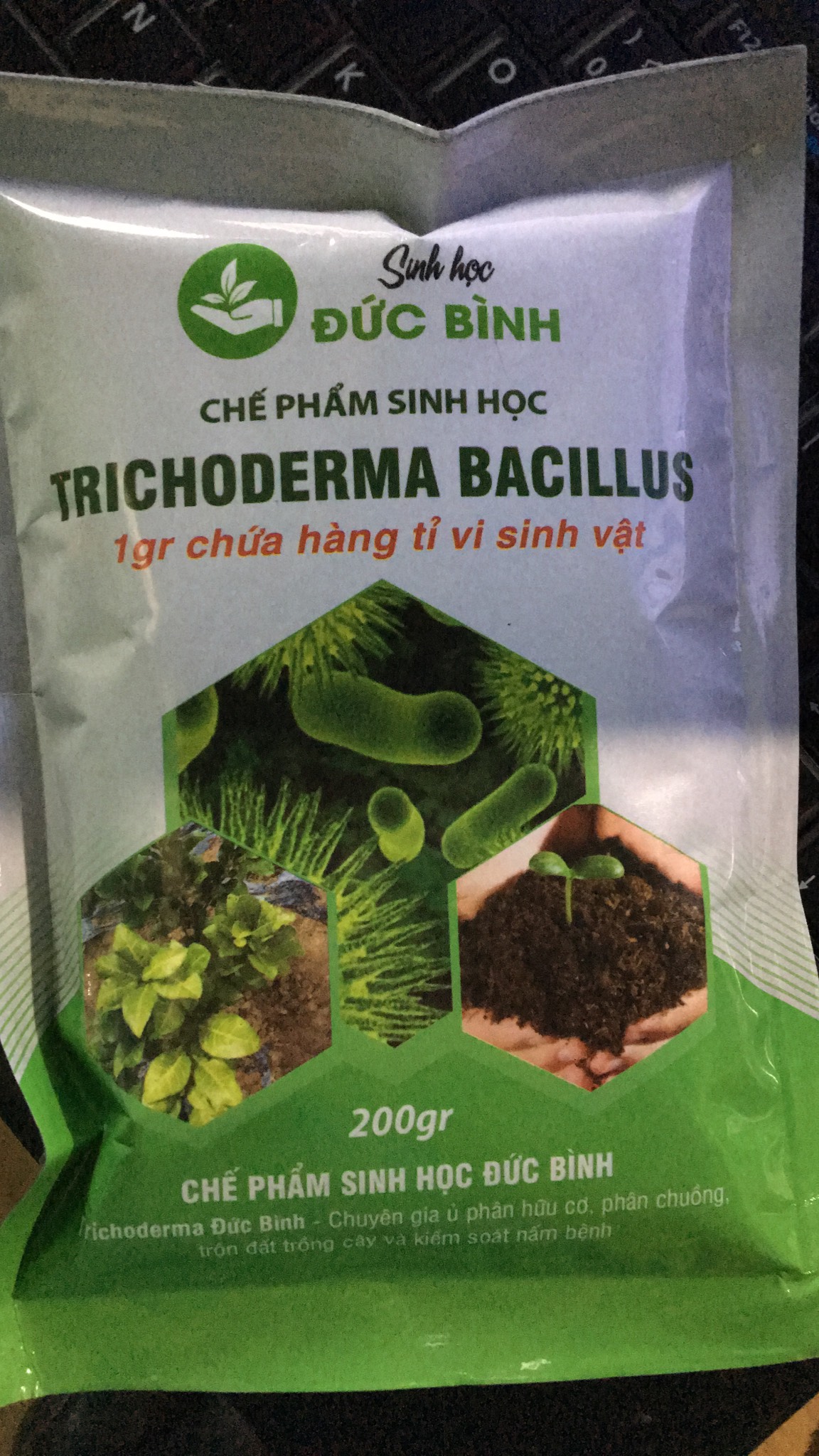 Sản Phẩm sinh học Trichoderma Bacillus Đức Bình gói 200gr