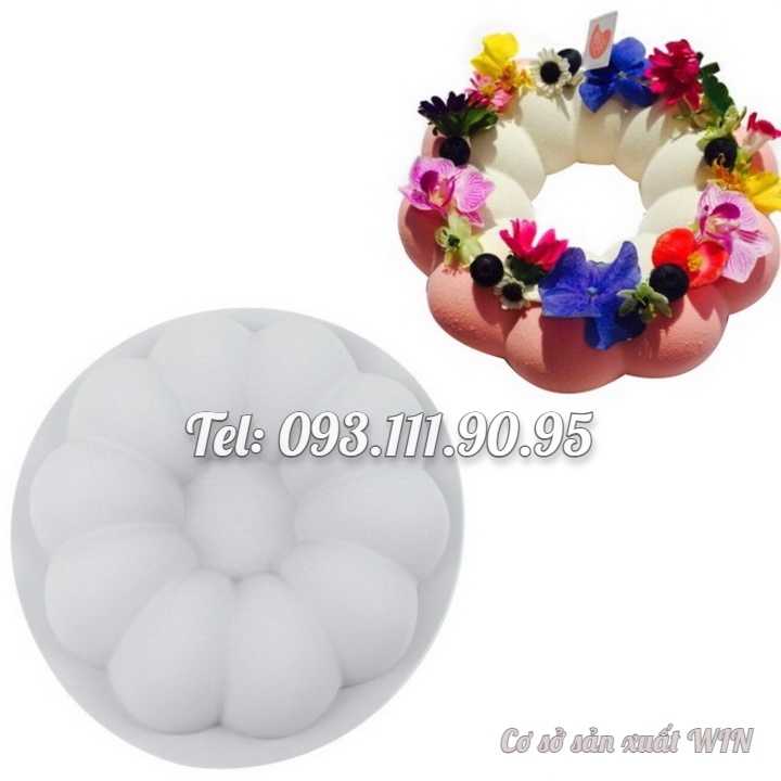 Khuôn silicon làm đế bánh, rau câu tròn hình bí ngô - Loại 21 cm - Mã số 1167