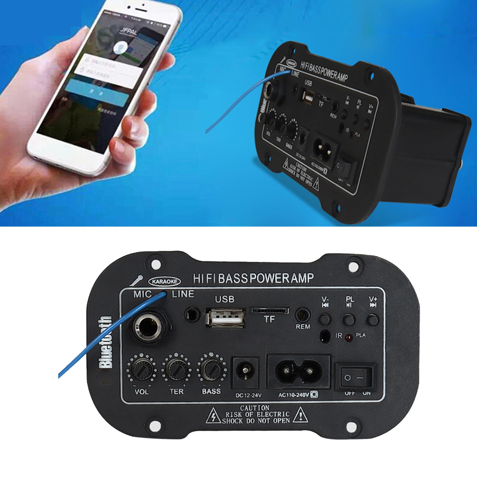 Bluetooth Hi-Fi Bass Power Amplifier AMP FM Subwoofer DIY for Car Theater