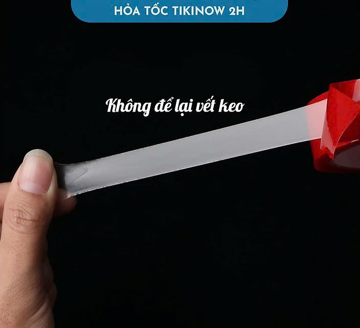 Băng Keo 2 Mặt Nano Đỏ Cường Lực Trong Suốt Siêu Dính, Chịu Nhiệt, Chống Nước Rộng 20mm x 3 mét