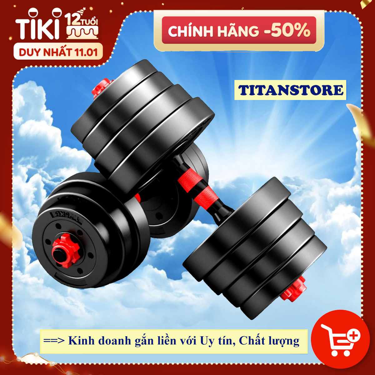 Tạ Tay - Tạ Tập Gym Tại Nhà - Bộ Tạ Tay Đa Năng Điều Chỉnh Cân Nặng - Kết Hợp Tạ Tay, Tạ Đẩy, Tạ Đòn - Phân loại (10-20-30-40kg) - Hàng Chính Hãng.