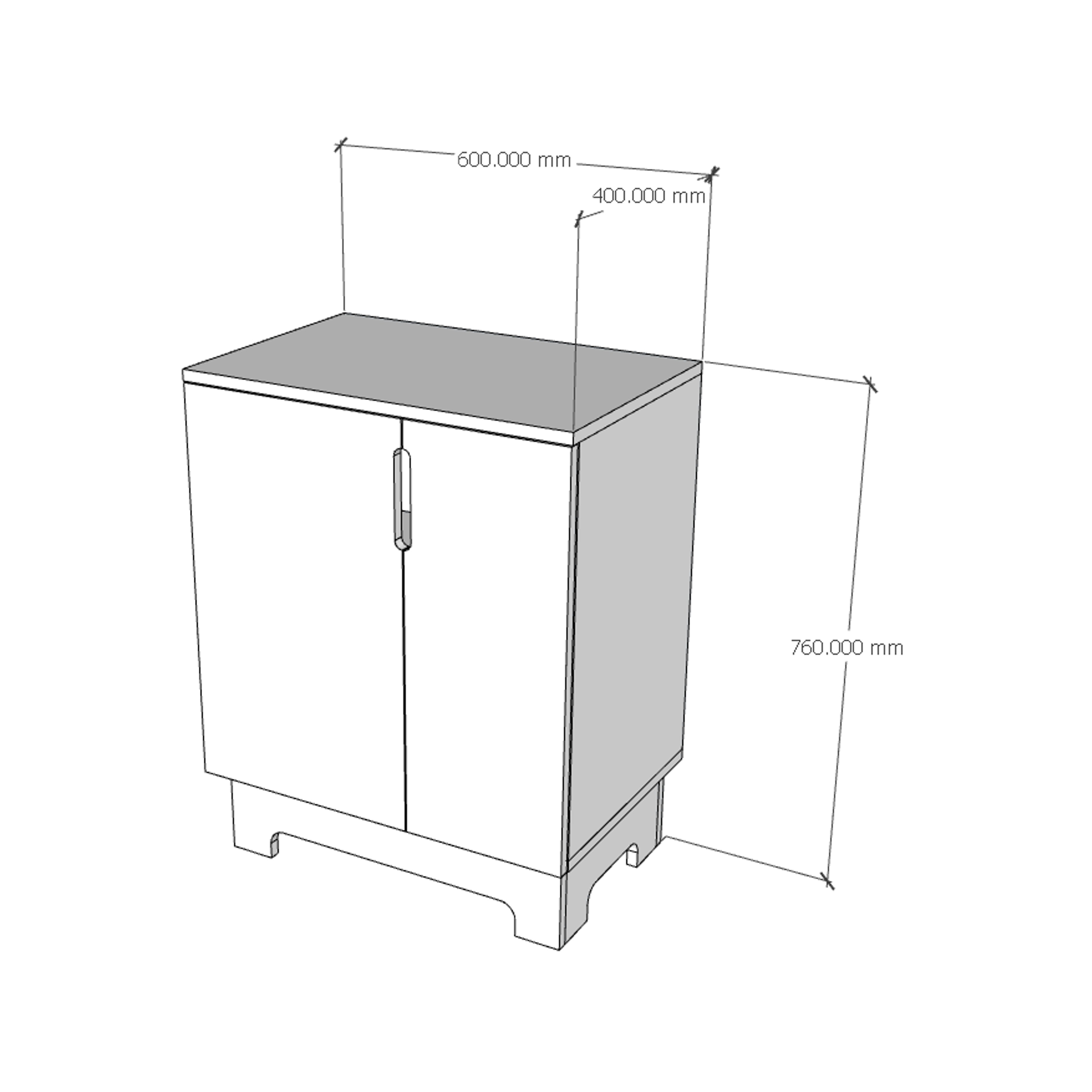 [Happy Home Furniture] MOLLY, Tủ lưu trữ 2 cánh mở , 60cm x 40cm x 76cm ( DxRxC), TCM_102