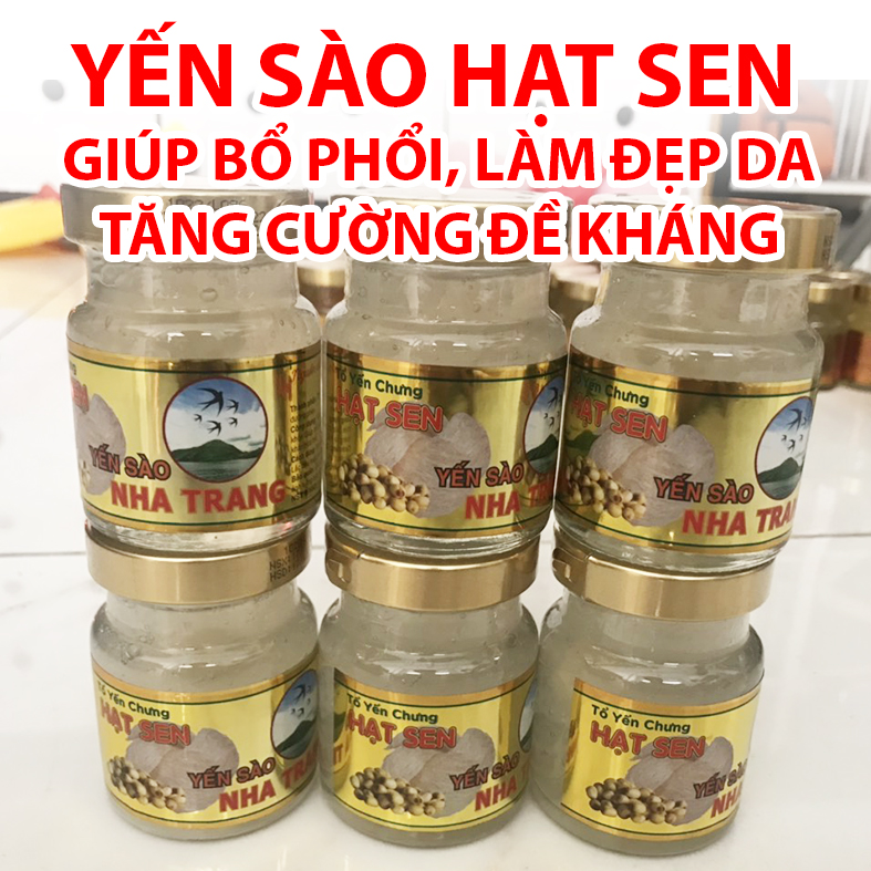 6 hủ x 70ml - YẾN SÀO HẠT SEN NGUYÊN CHẤT 20% KHÁNH HÒA - chưng sẵng dành cho người khó ngủ và mất ngủ - Tốt cho sức khỏe