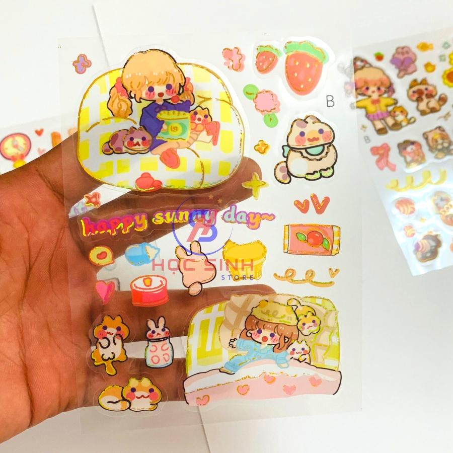 Combo 4 vỉ sticker dễ thương ( Giao mẫu ngẫu nhiên )