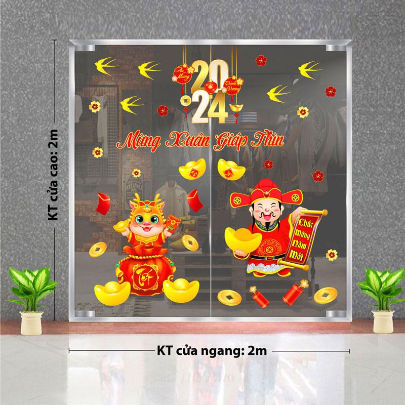 DECAL TRANG TRÍ TẾT 2024 CHO TRƯỜNG HỌC