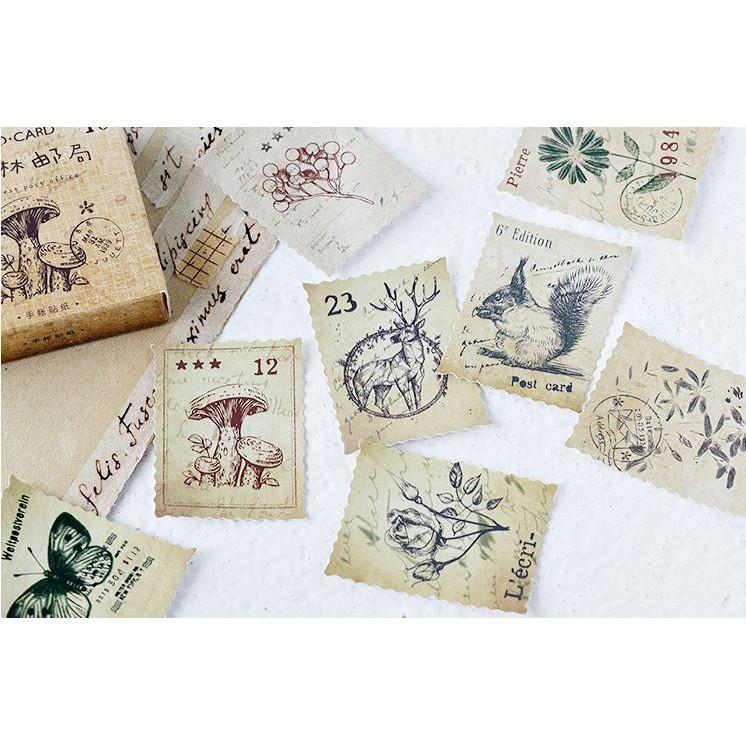 Bộ 46 Sticker Hàn Quốc trang trí phong cách vintage xinh xắn E17