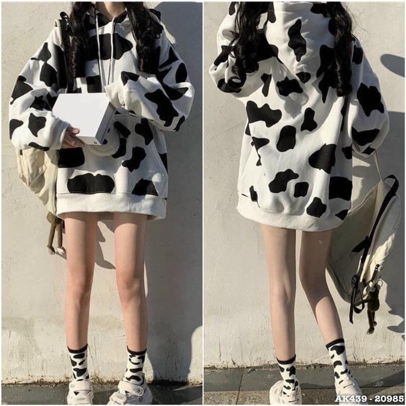 Áo Hoodie Nam Nữ Hoodie Bò Sữa Siêu Hot Nỉ Bông Dày Dặn Hàng QC Khoác BÒ SỮA HD