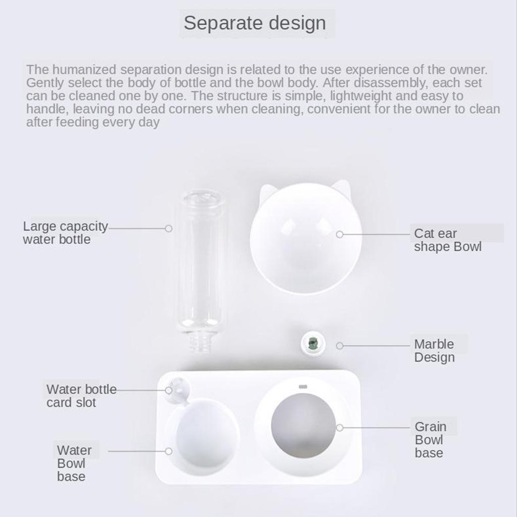 Cat Dog Feeder 2 In 1 Automatic Water Bowl And Food Bowl Double Pet Bowls - Spine Protective Food Bowl & Automatic Water Dispenser