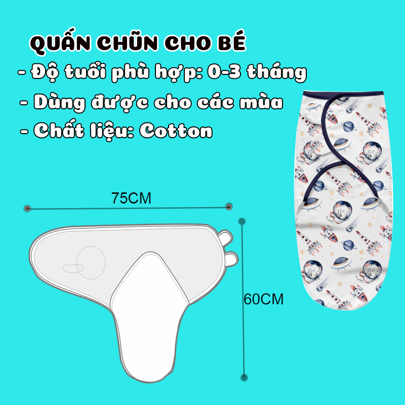 Quấn Chũn Cho Bé Sơ Sinh Giúp Bé Tránh Giật Mình Ngủ Sâu Giấc