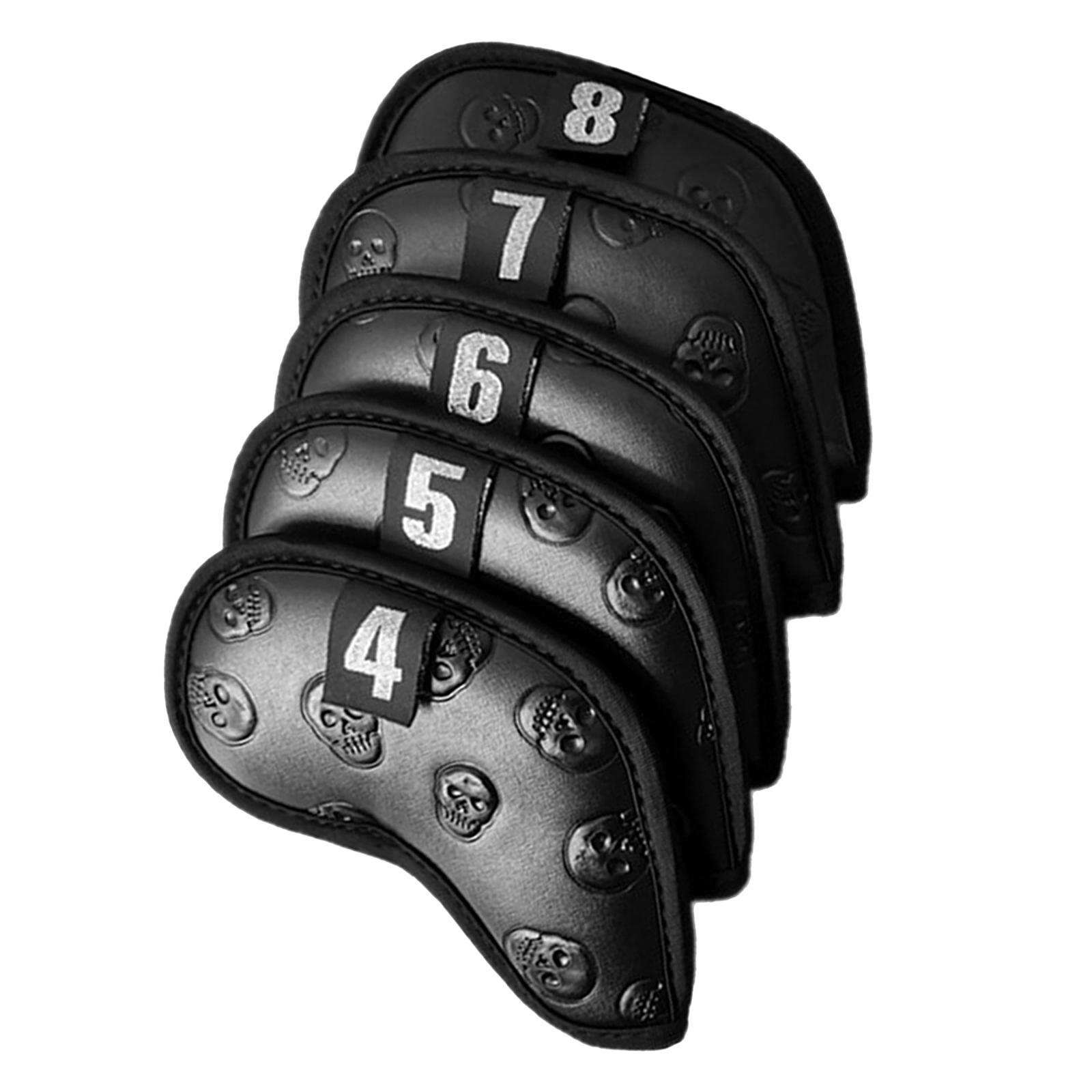 Golf Iron Headcover Durable Club Head Covers Protection Protector PU Leather