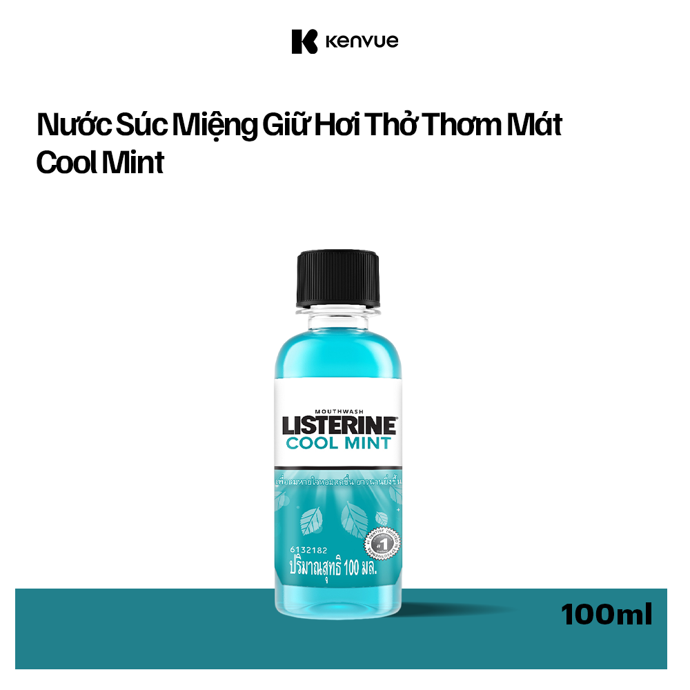 Nước Súc Miệng giữ hơi thở thơm mát Listerine cool mint 100ml - 100954764