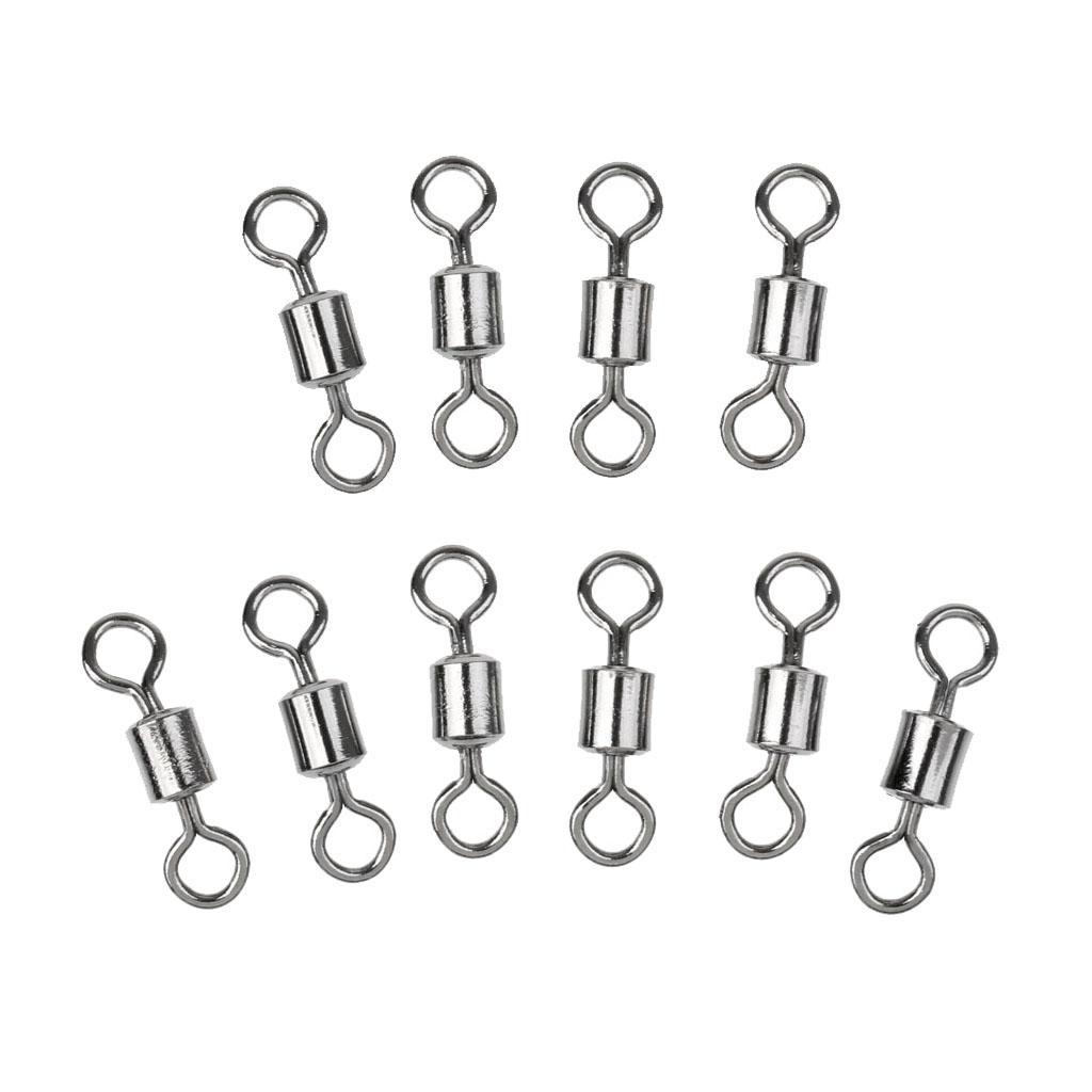 Ball Bearing Swivel Solid Rings Fishing Connector Ocean Boat Fishing Hooks