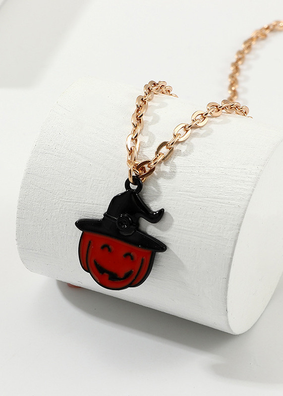 Dây chuyền vòng cổ Halloween Bí Ngô Đỏ đội mũ siêu cute