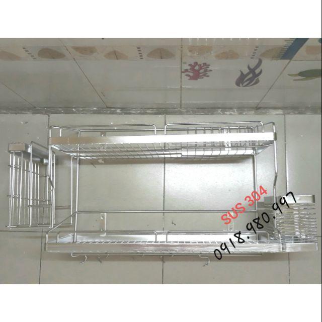 Kệ chén bát đa năng inox 304, kệ chén đa năng treo tường 2 tầng DN 80N