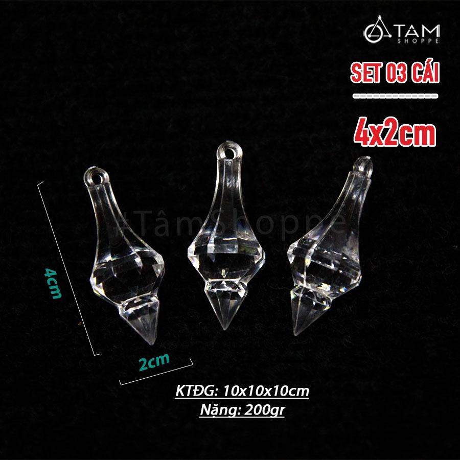 Phụ kiện trong suốt trang trí noel thạch nhũ kim cương X-PKTCT-68