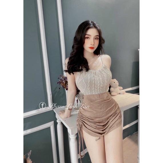 Áo len dây yếm buộc hở lưng sexy