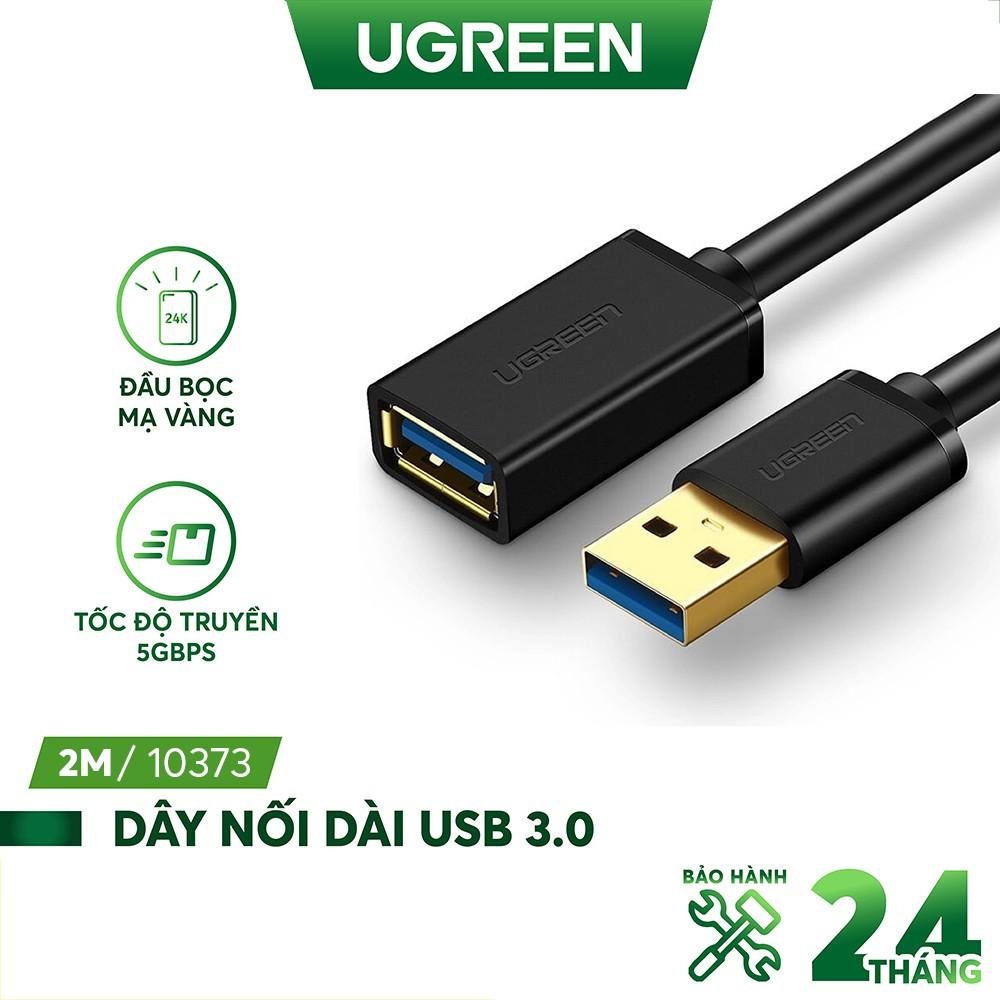 Dây nối dài USB 3.0 mạ vàng dài từ 1-3m UGREEN US129 dây dạng dẹt và tròn - Hàng Chính Hãng