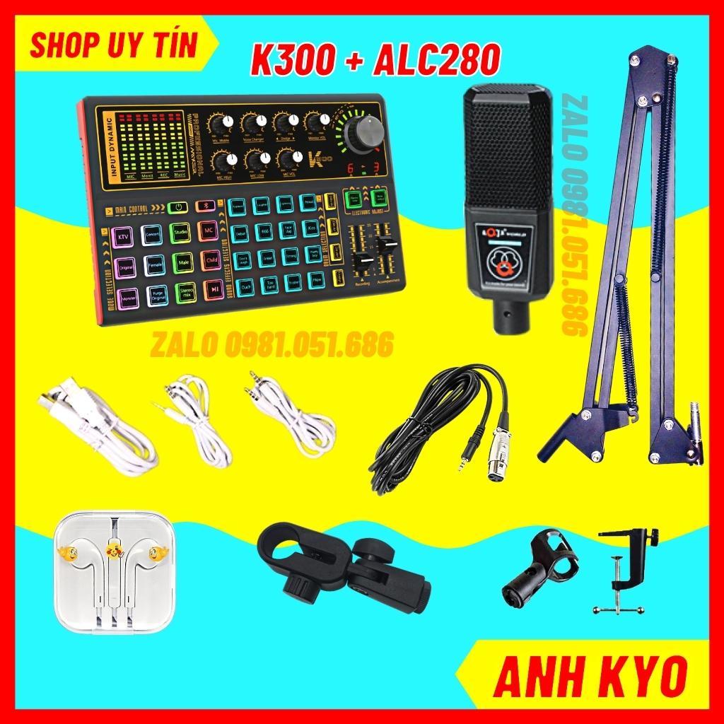 Trọn Bộ Sound Card K300 Mic AQTA ALC280 . Thiết Kế Cực Đẹp , Âm Thanh Sống Động , Dễ Dàng Lắp Đặt . Bảo Hành 1 Năm