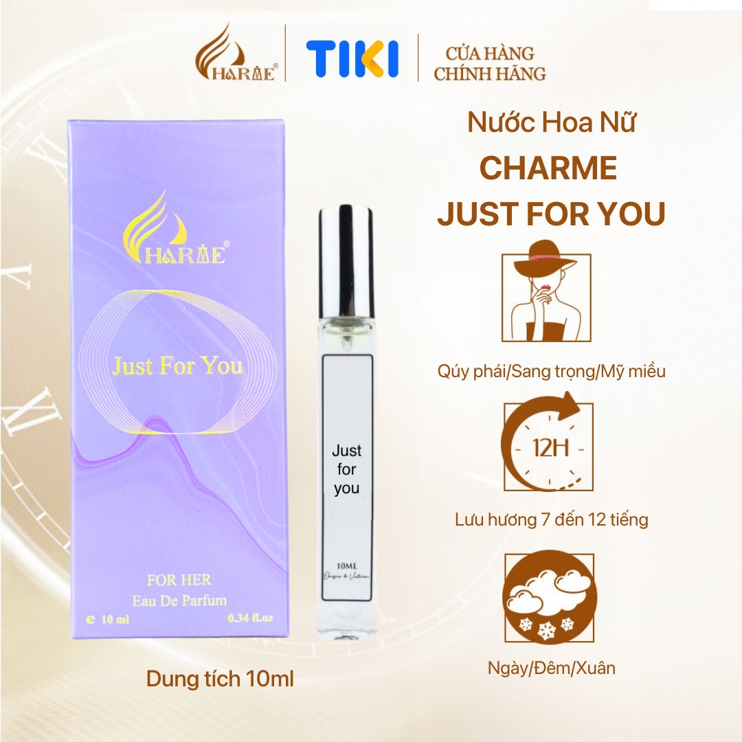 Nước Hoa Nam Nữ CHARME 10ml Lưu Hương Lâu Từ 8 - 10 Tiếng