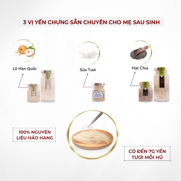 Yến chưng sẵn cho mẹ sau sinh mix nhiều vị đậm đặc từ tổ yến tươi Khánh Hòa Yến Sào An Toàn Lốc 6 và 12 hũ 70ml