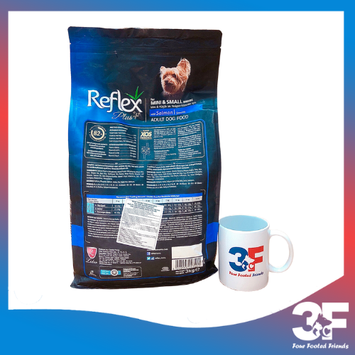 Thức ăn hạt chó Reflex Plus Mini &amp;amp; Breeds Vị Cá Hồi Cho Chó Con Và Chó Nhỏ Bao 3KG - Bao Bì Chính Hãng