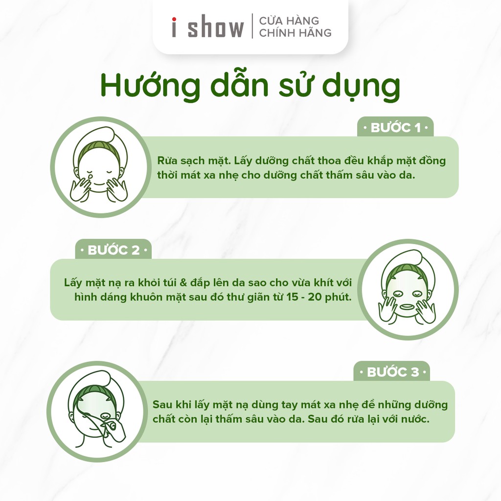 Ishow 1 miếng Mặt Nạ Dưỡng Ẩm, Ngừa Mụn Da Chiết Xuất Nha Đam ishow Aloe Vera Soothing Mask