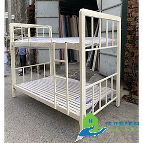 Giường sắt hộp 2 tầng sắt dày cao cấp, sơn tĩnh điện bền đẹp không rỉ sét, Ngang : 1m2x1m2