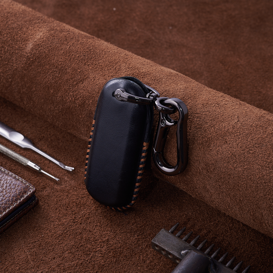 Bao da chìa khóa ô tô dành cho mazda 6 3 nút mẫu handmade da bò