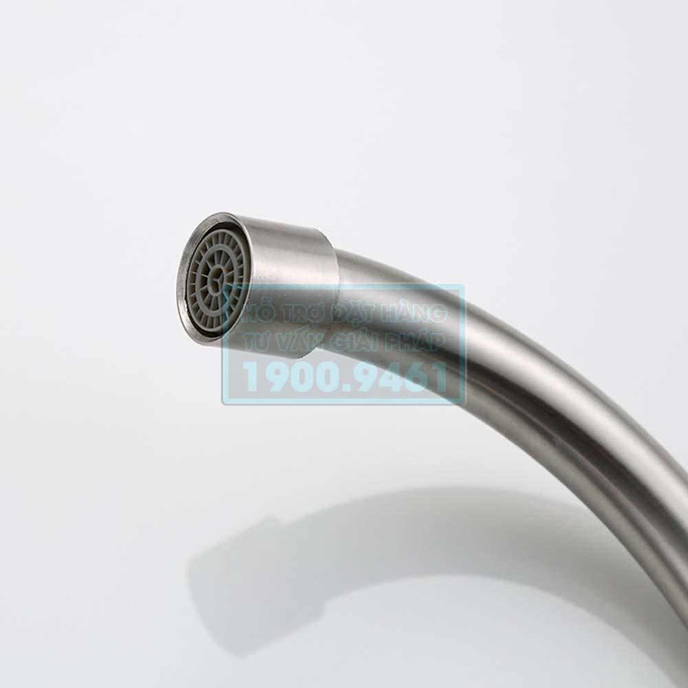 Vòi rửa chén bát xả lạnh, dòng cắm chậu, chất liệu inox nguyên khối 304 chống bám vân tay chống rỉ tuyệt đối