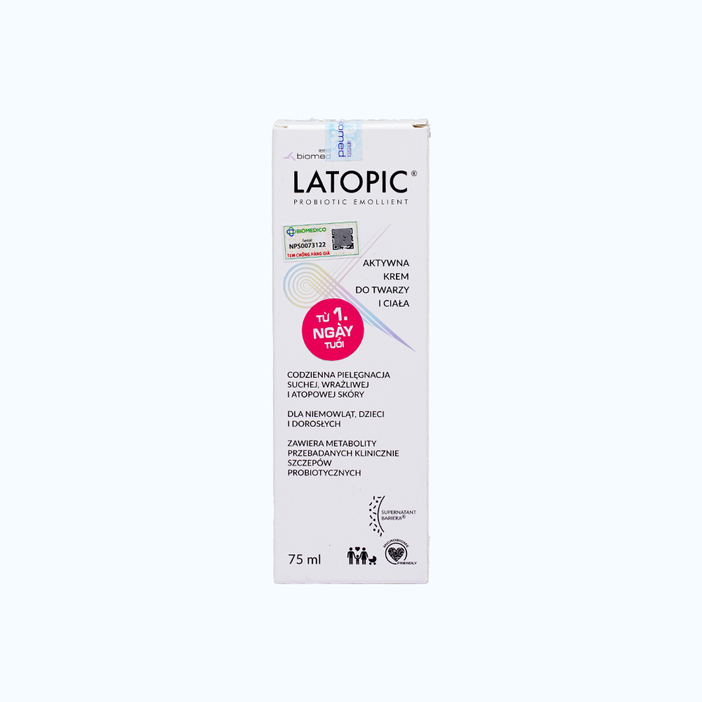 Kem dưỡng ẩm Latopic Face And Body Cream  dưỡng da mịn màng, dưỡng ẩm da (Tuýp 75ml)