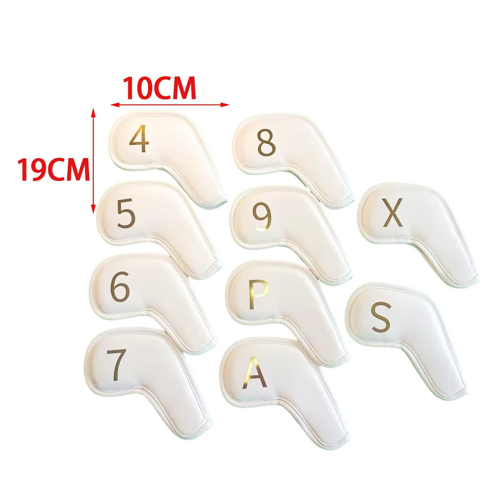 10Pcs Golf Iron Head Covers Golf Iron Headcovers PU Leather Golf Club Covers