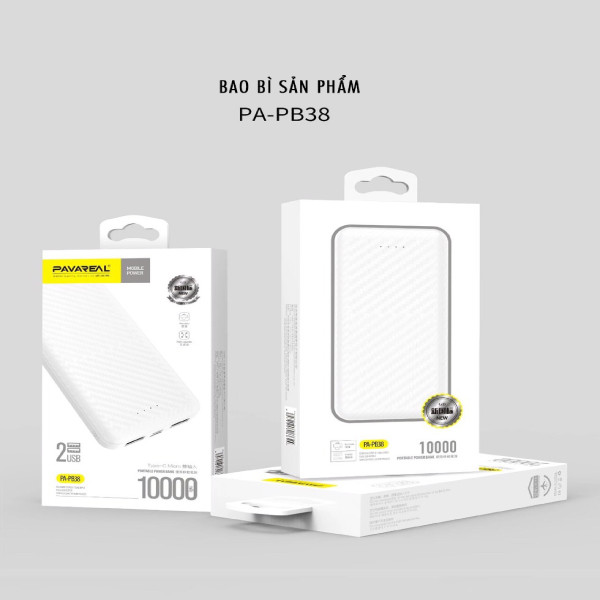 PIN SẠC DỰ PHÒNG PAVAREAL 10.000mAh PB38 - HÀNG CHÍNH HÃNG