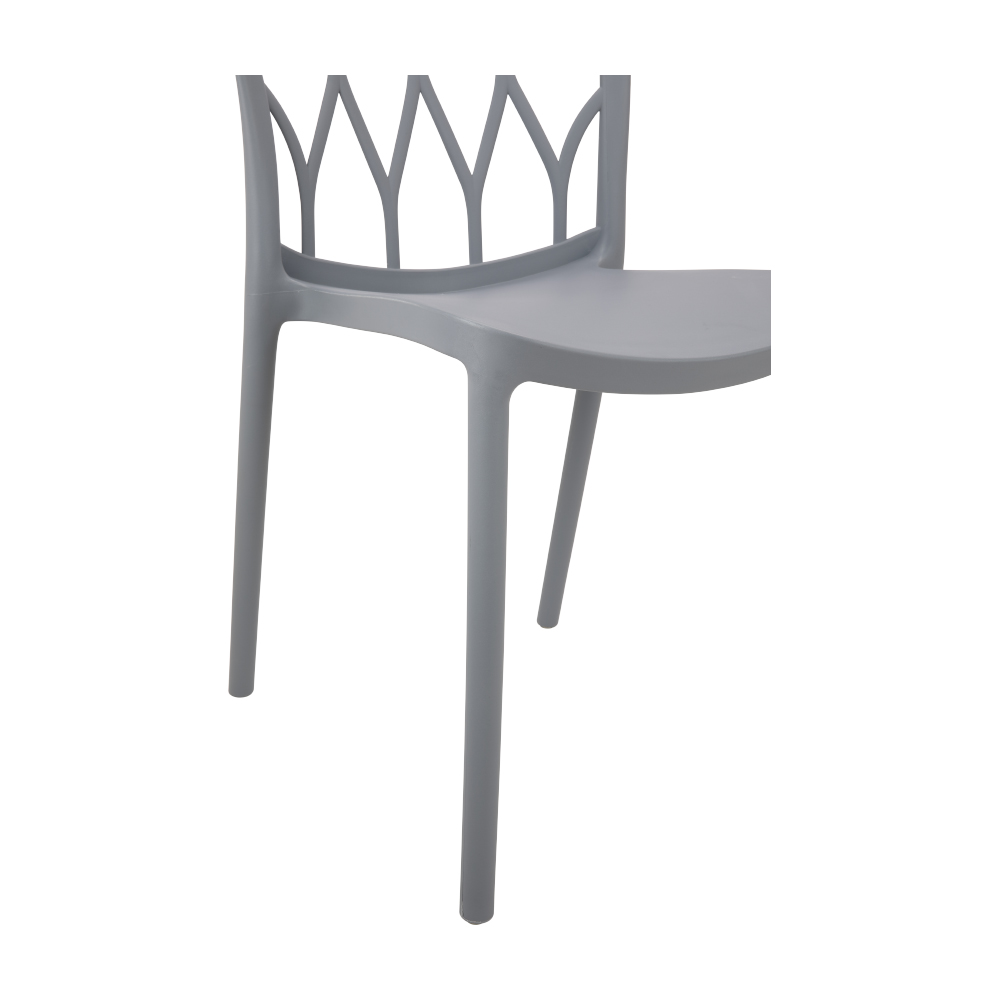 Ghế Nhựa LAHN Màu Xám Có Thể Xếp Chồng Kích Thước 40x38x84 cm | Index Living Mall | Nội Thất Nhập Khẩu Thái Lan