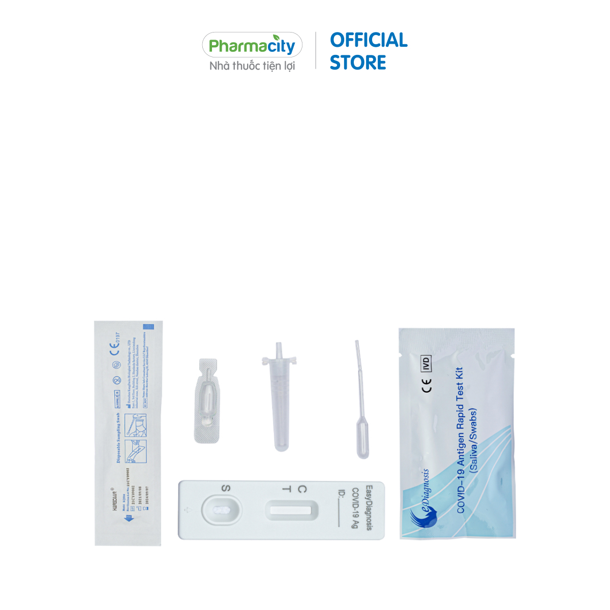 Dụng cụ xét nghiệm nhanh COVID-19 bằng nước bọt Antigen Rapid Test Kit (Saliva) (Hộp 20 Test)