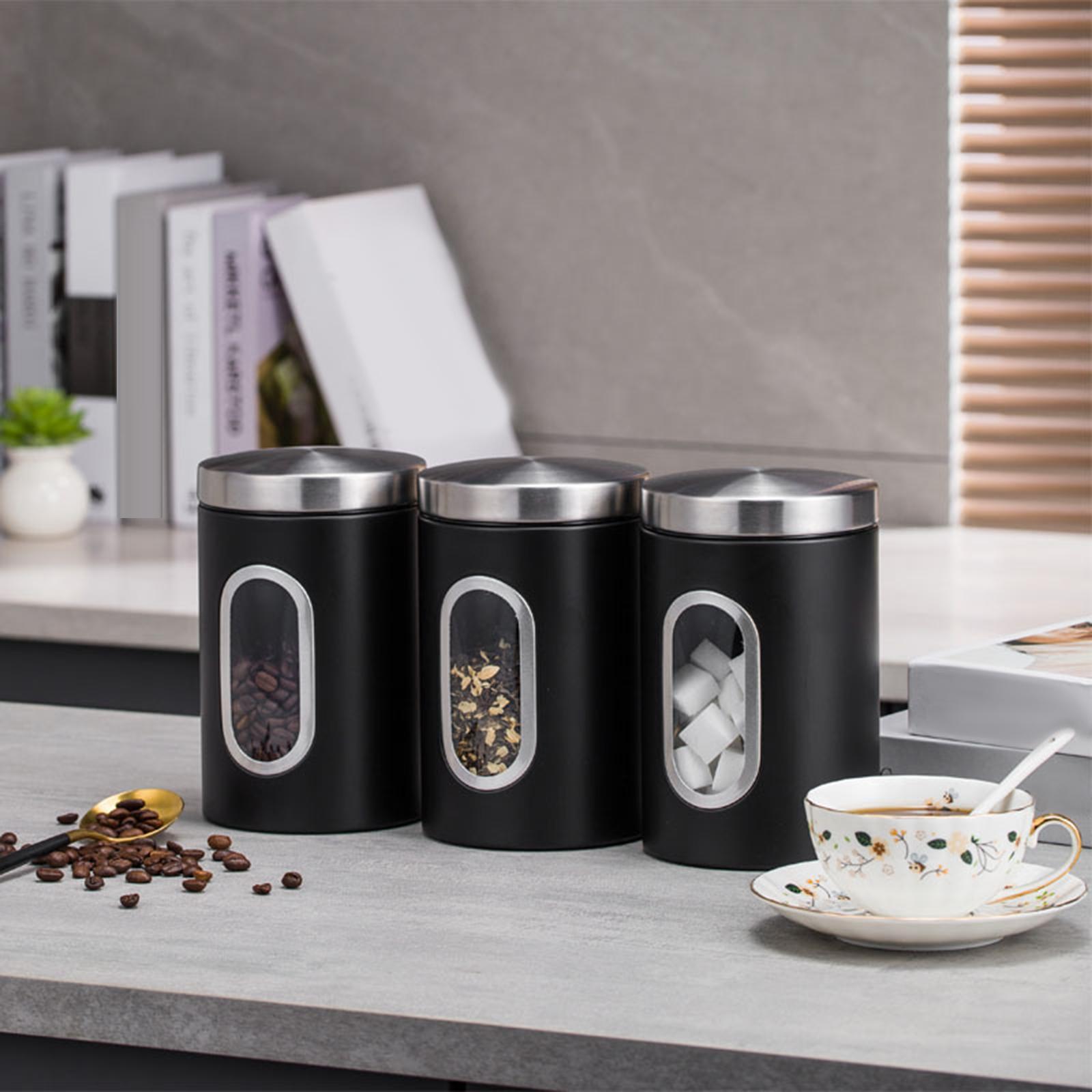 3Pcs Stainless Steel Food Storage Tin Organization with Lid Container