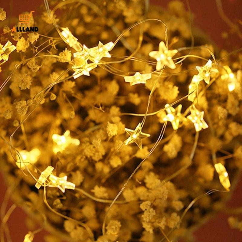 Dây đèn LED 20 bóng dài 2m hình ngôi sao trang trí giáng sinh