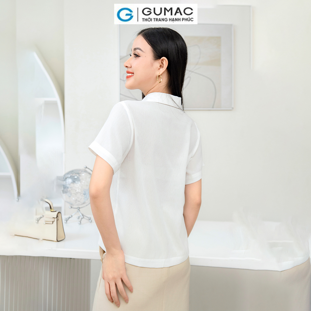 Áo sơ mi nữ tay ngắn GUMAC AD11060