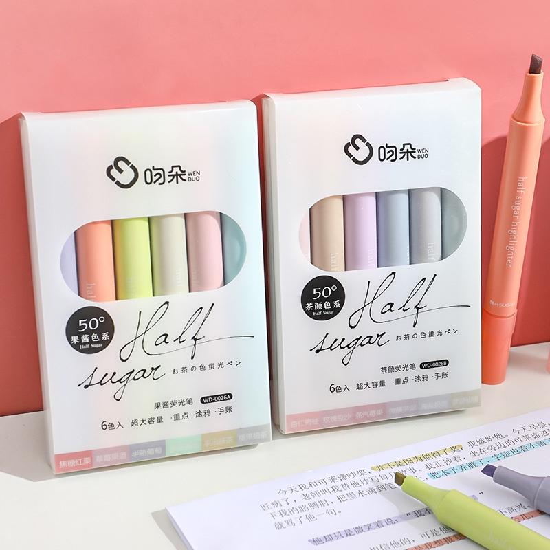 Bộ 6 Bút Dạ Quang Highlight Pastel Half Sugar