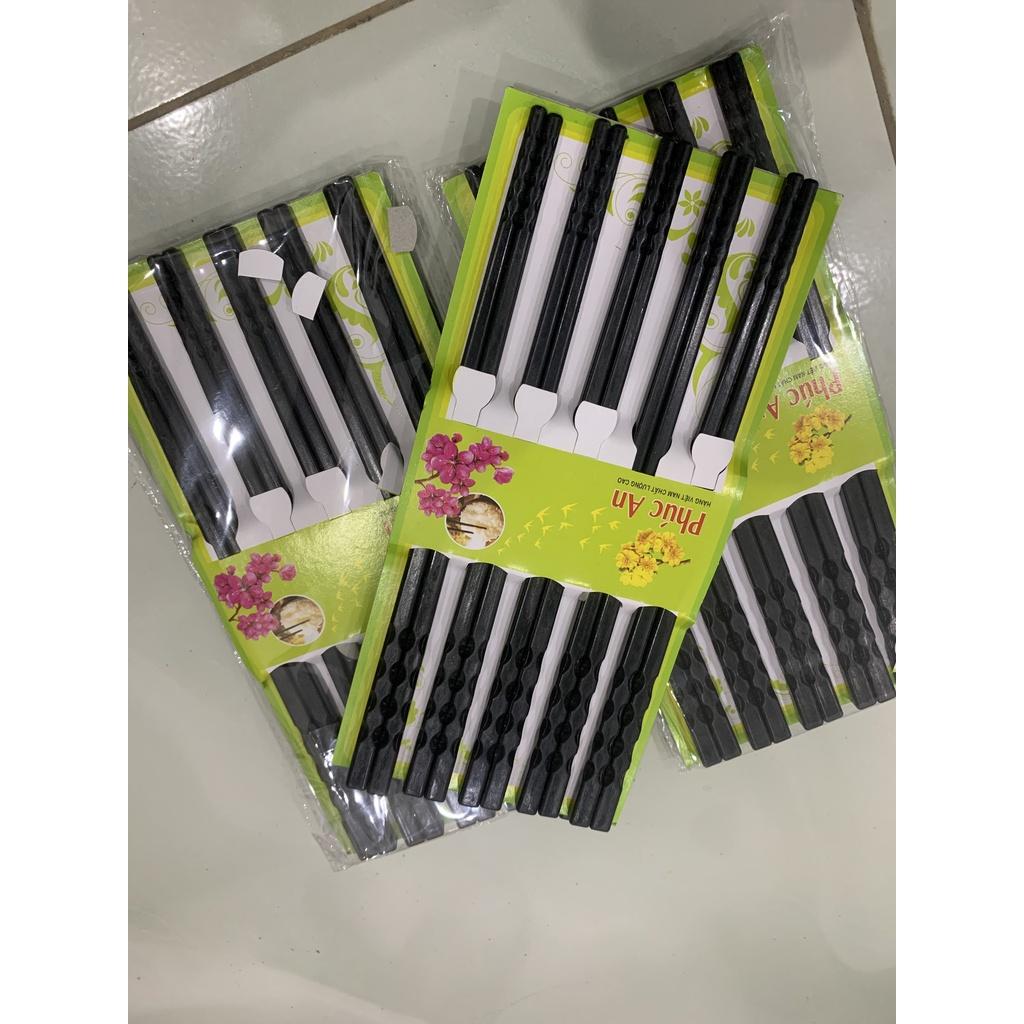 Vỉ 10 đôi Đũa nhựa Melamine kháng khuẩn xoắn 2 đầu chống trượt, Sang Trọng Chất Lượng Cao