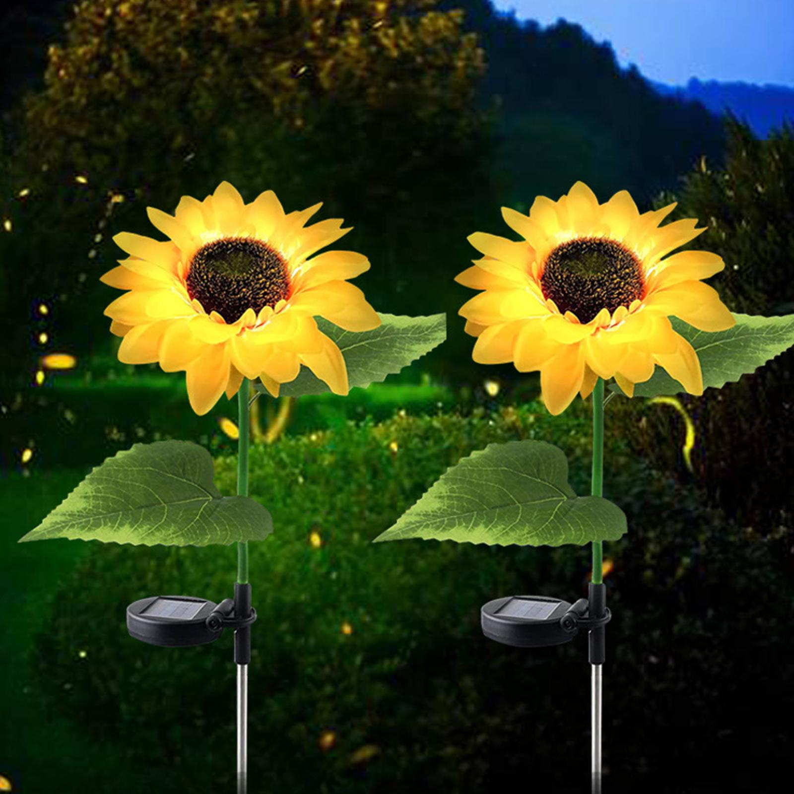 Set 2 Nhánh Đèn Led Năng Lượng Mặt Trời Hình Hoa Hướng Dương