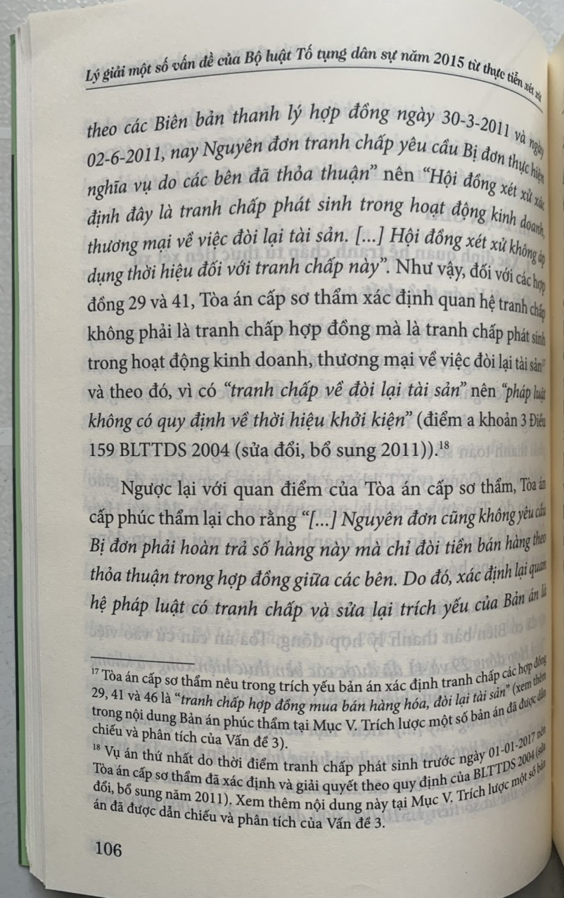 Lý giải một số vấn của Bộ luật Tố tụng dân sự năm 2015 từ thực tiễn xét xử (tái bản lần thứ nhất, có sửa đổi, bổ sung)