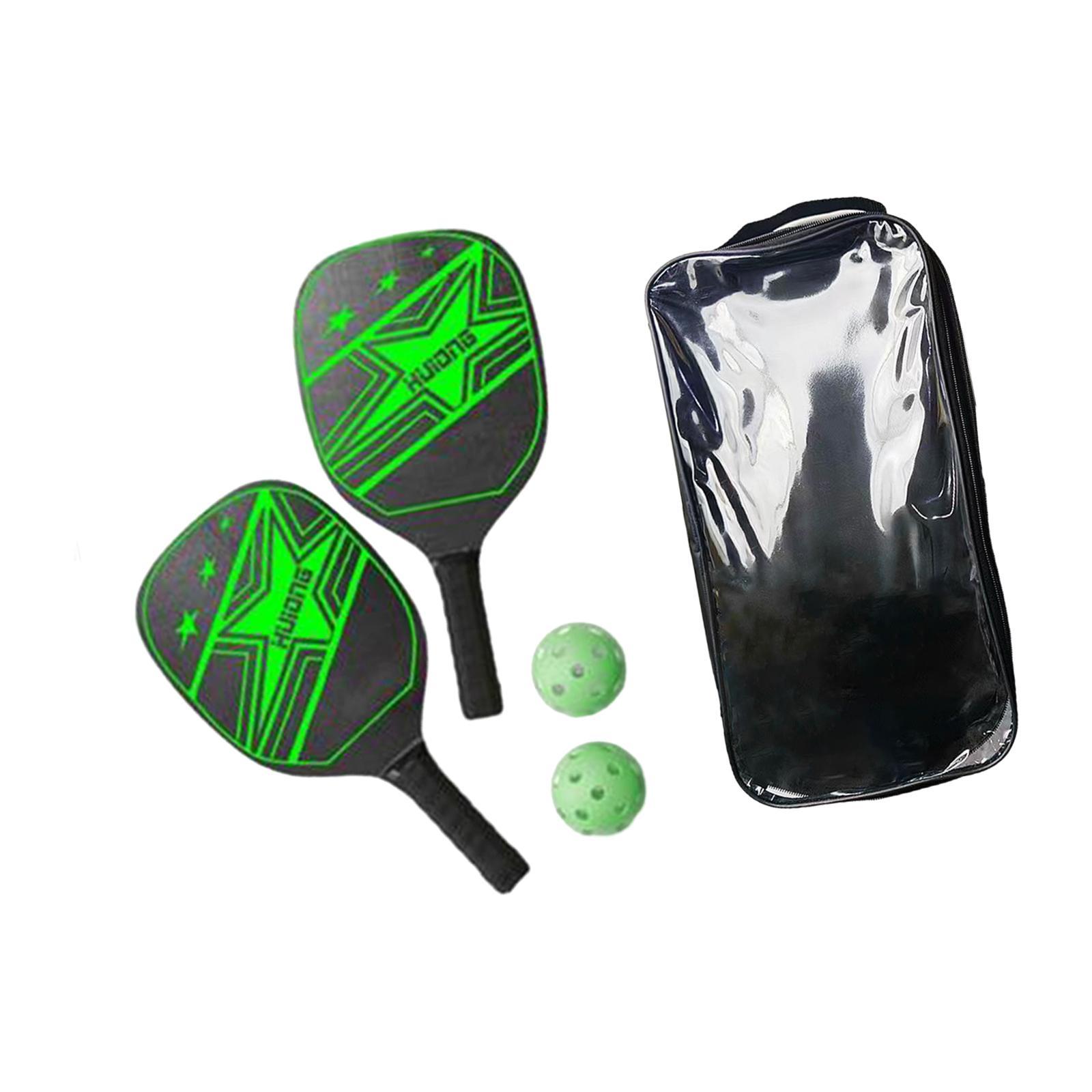 2Pieces Pickleball Paddles with 2Pcs Balls and Carry Bag Pickleball Racquets