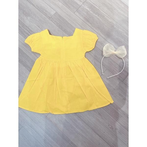 Đầm bé gái, váy bé gái nơ kèm băng đô thời trang VyVy Kids Fashion