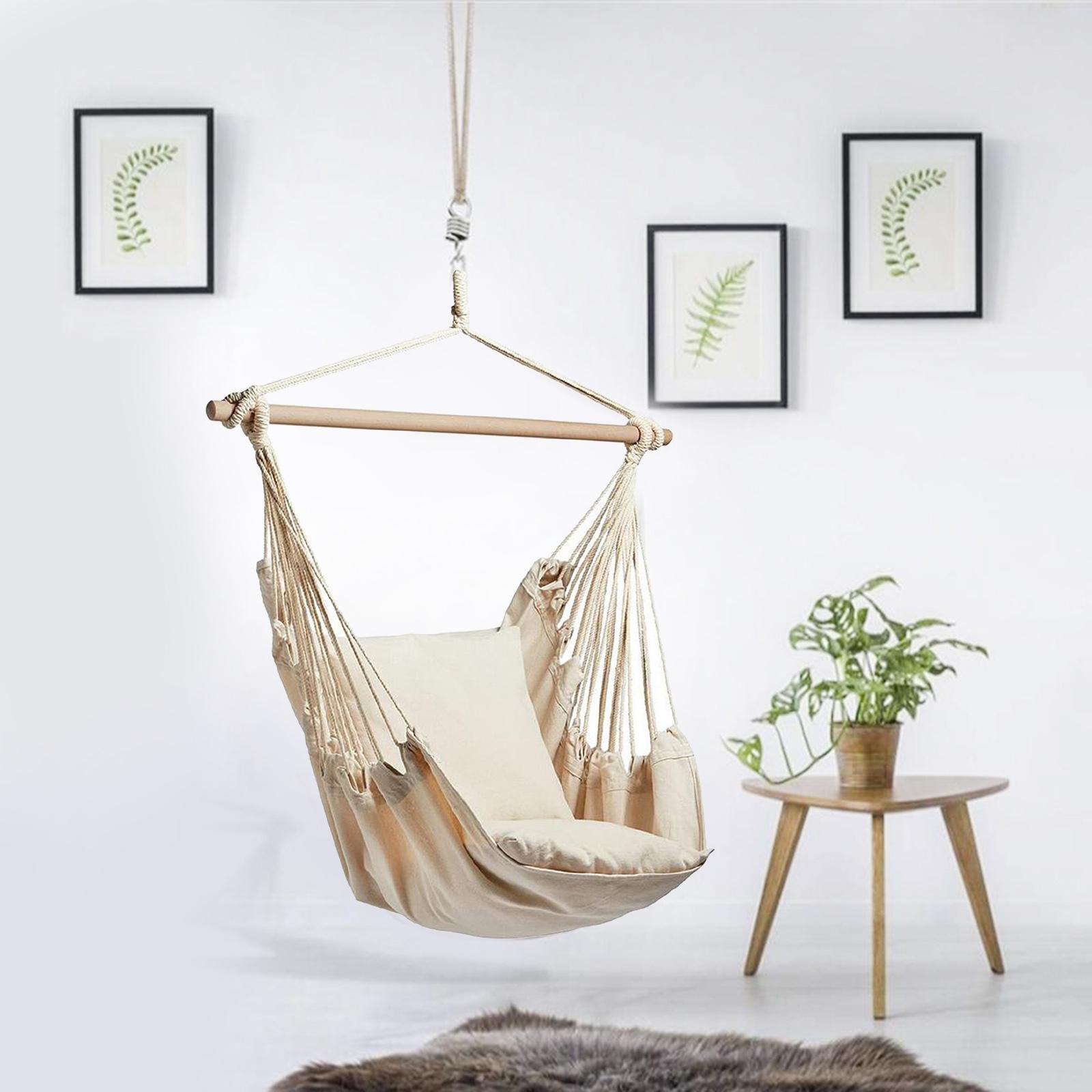 Võng Ghế Treo Dây Xích Đu Treo Ghế Cotton Dệt Lớn Sân Bãi Cỏ Ghế Thoải Mái Vượt Trội Độ Bền