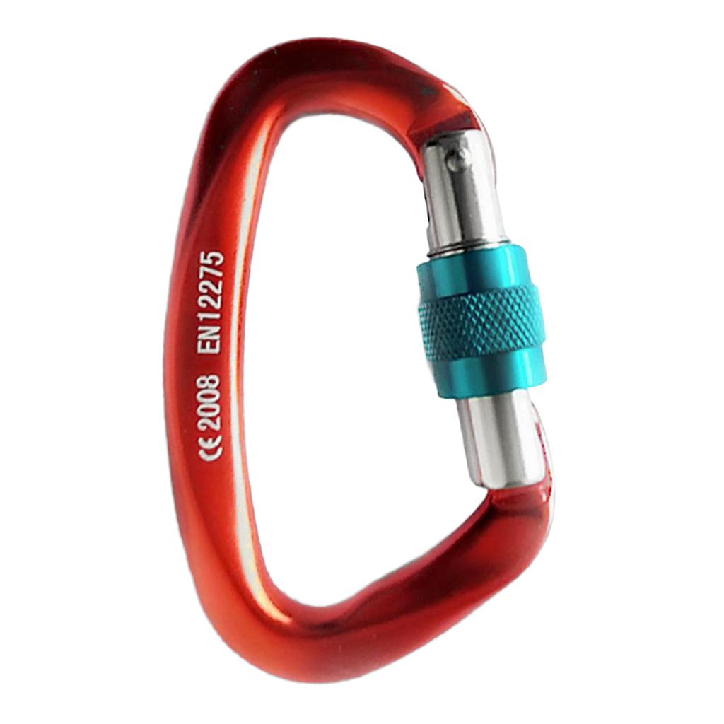 25KN Screw Locking Carabiner Aluminum Rock Climbing Descending Buckle Hook Outdoor Sports Hardware