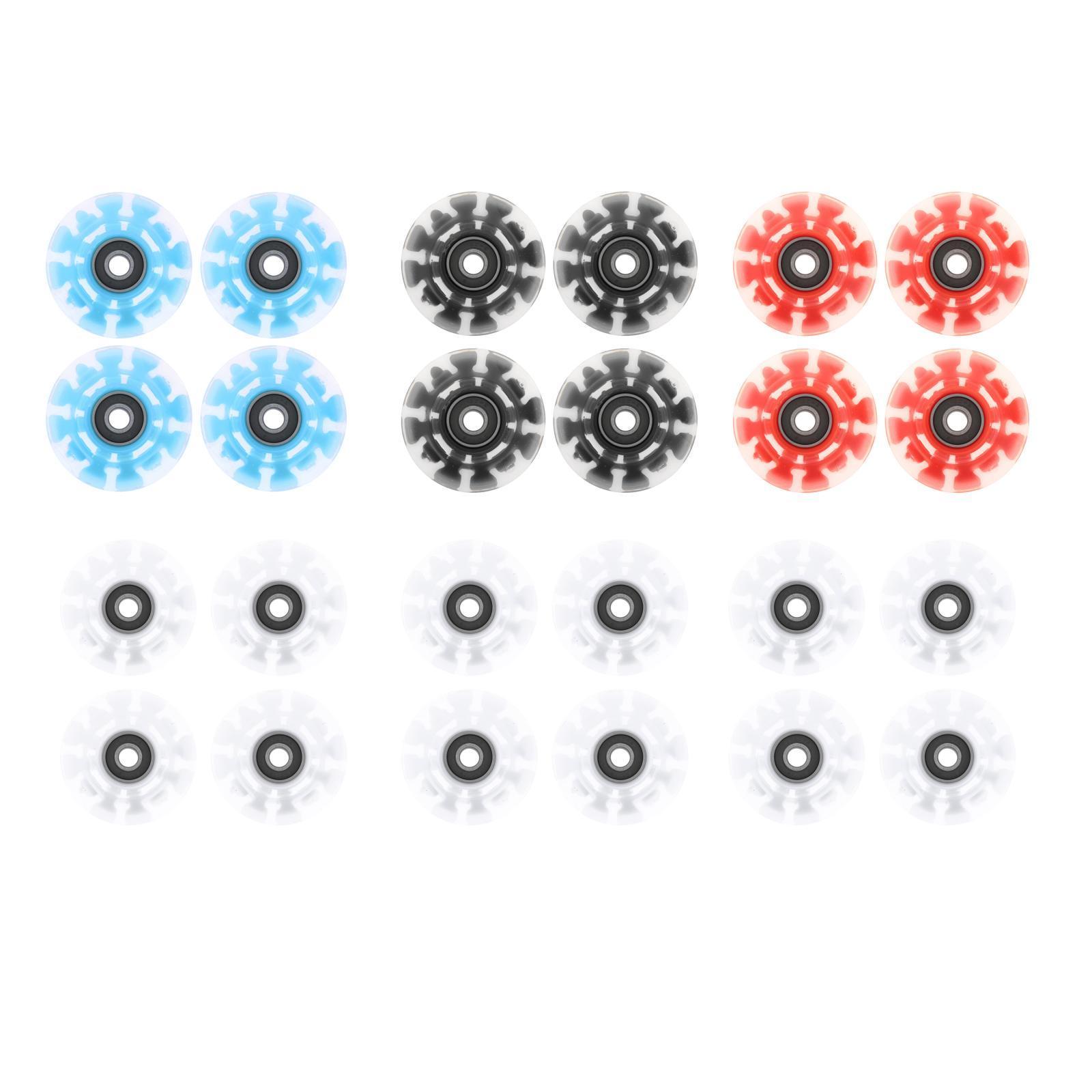 4Pack Quad Roller Skate Wheels with Bearings for Double Row Skateboard