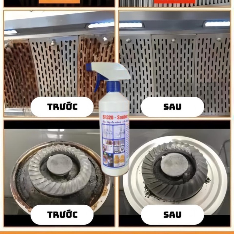Tẩy Rửa Đa Năng SR320 Tẩy Sạch Mọi Vết Bẩn Xoong Nồi, Đánh Bay Dầu Mỡ, Vết Bẩn Cứng Đầu