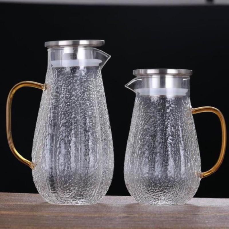 Bình nước thủy tinh chịu nhiệt 400*c sần 1,2 lít và 1,6 lít
